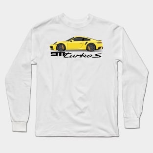 supercar 911 turbo s 992 yellow Long Sleeve T-Shirt